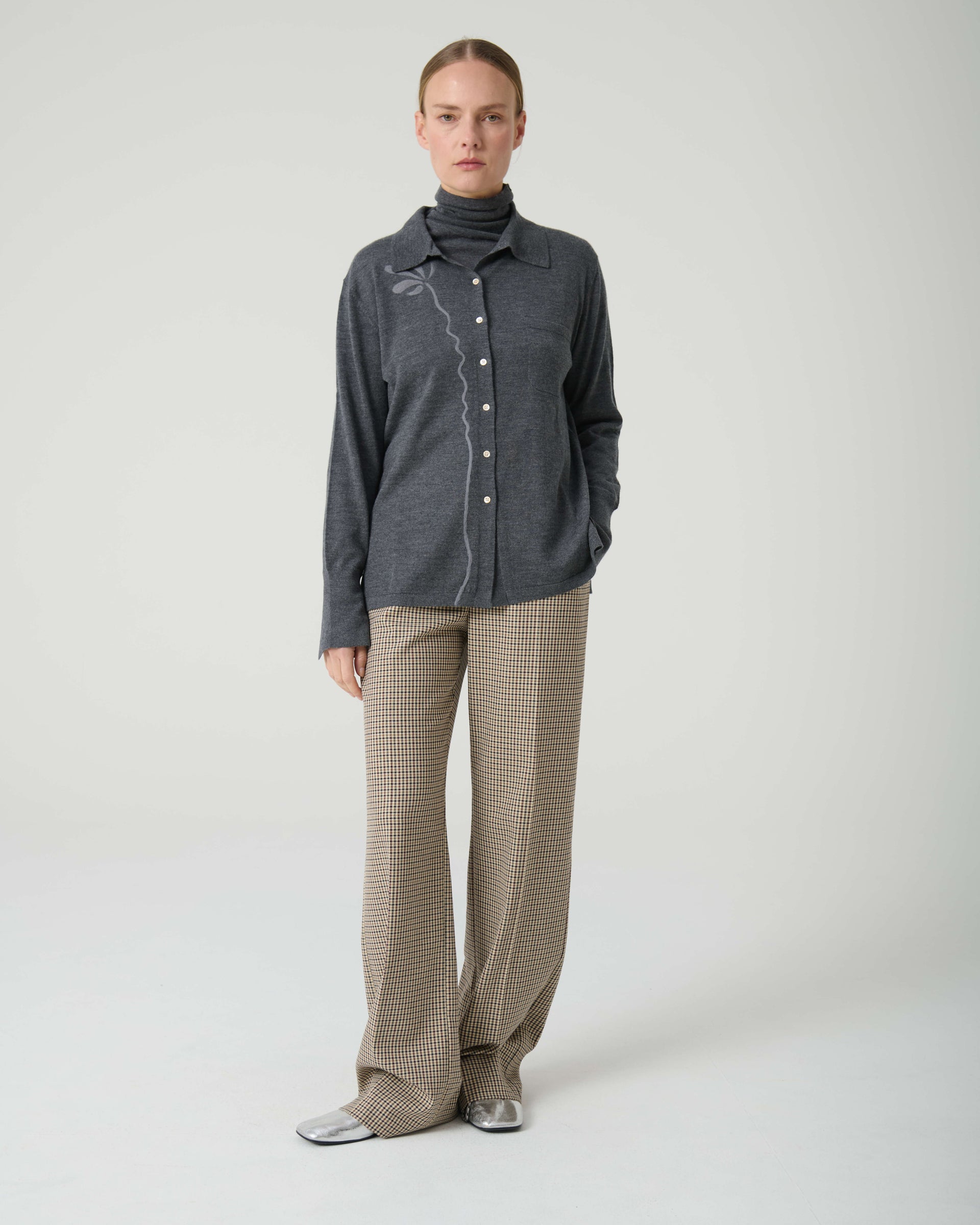 PANTALONI PALAZZO A MICRO QUADRI