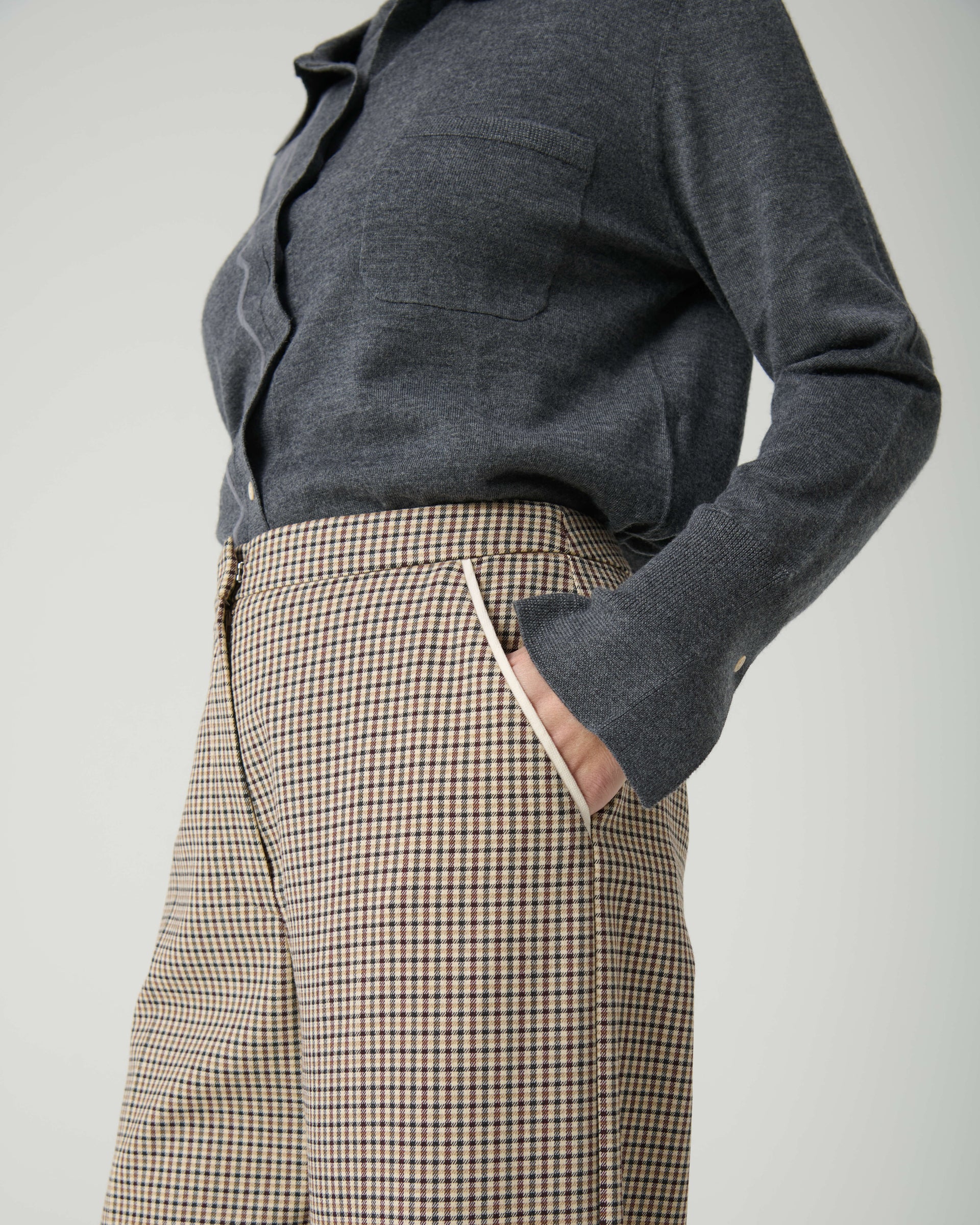 PANTALONI PALAZZO A MICRO QUADRI