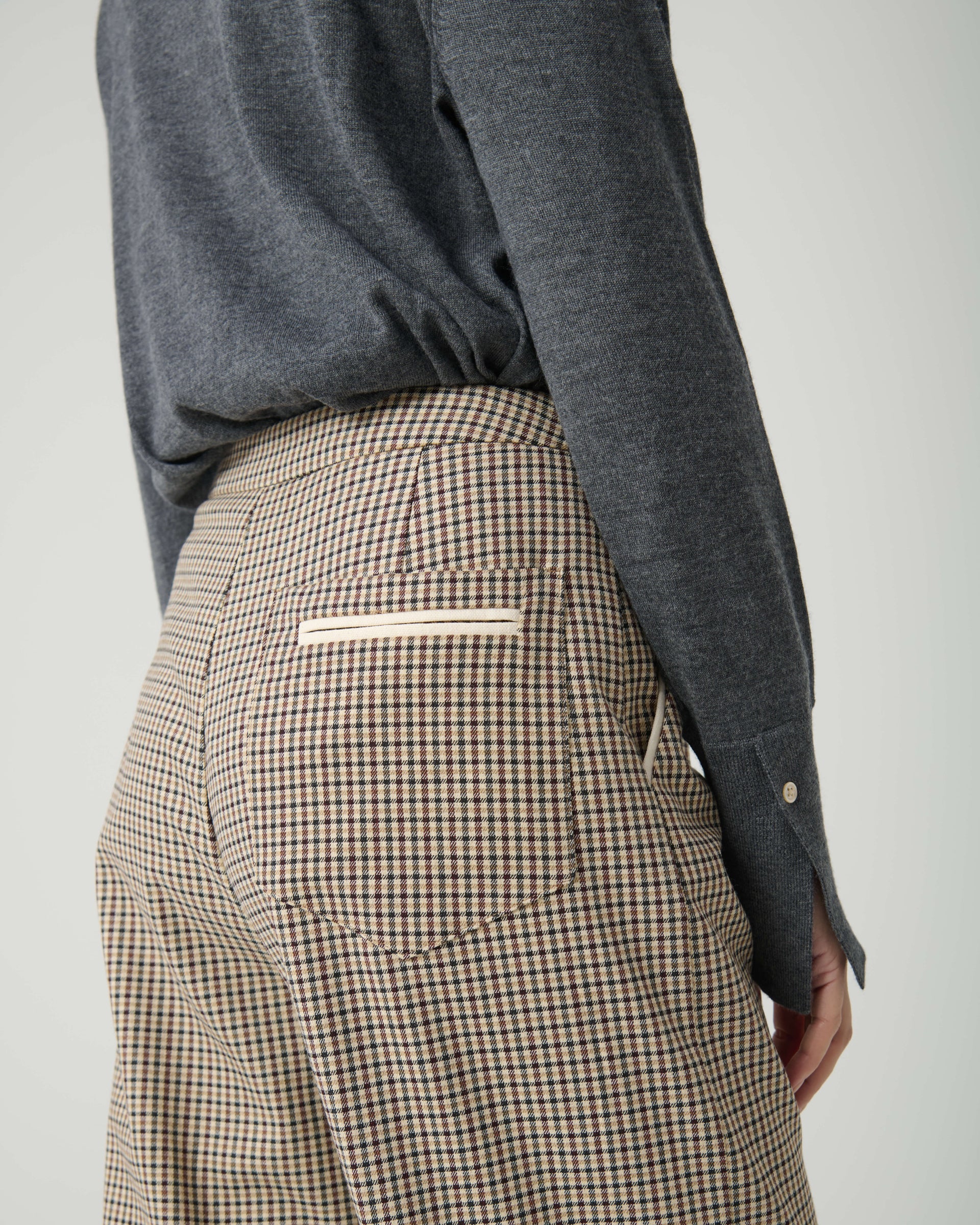 PANTALONI PALAZZO A MICRO QUADRI