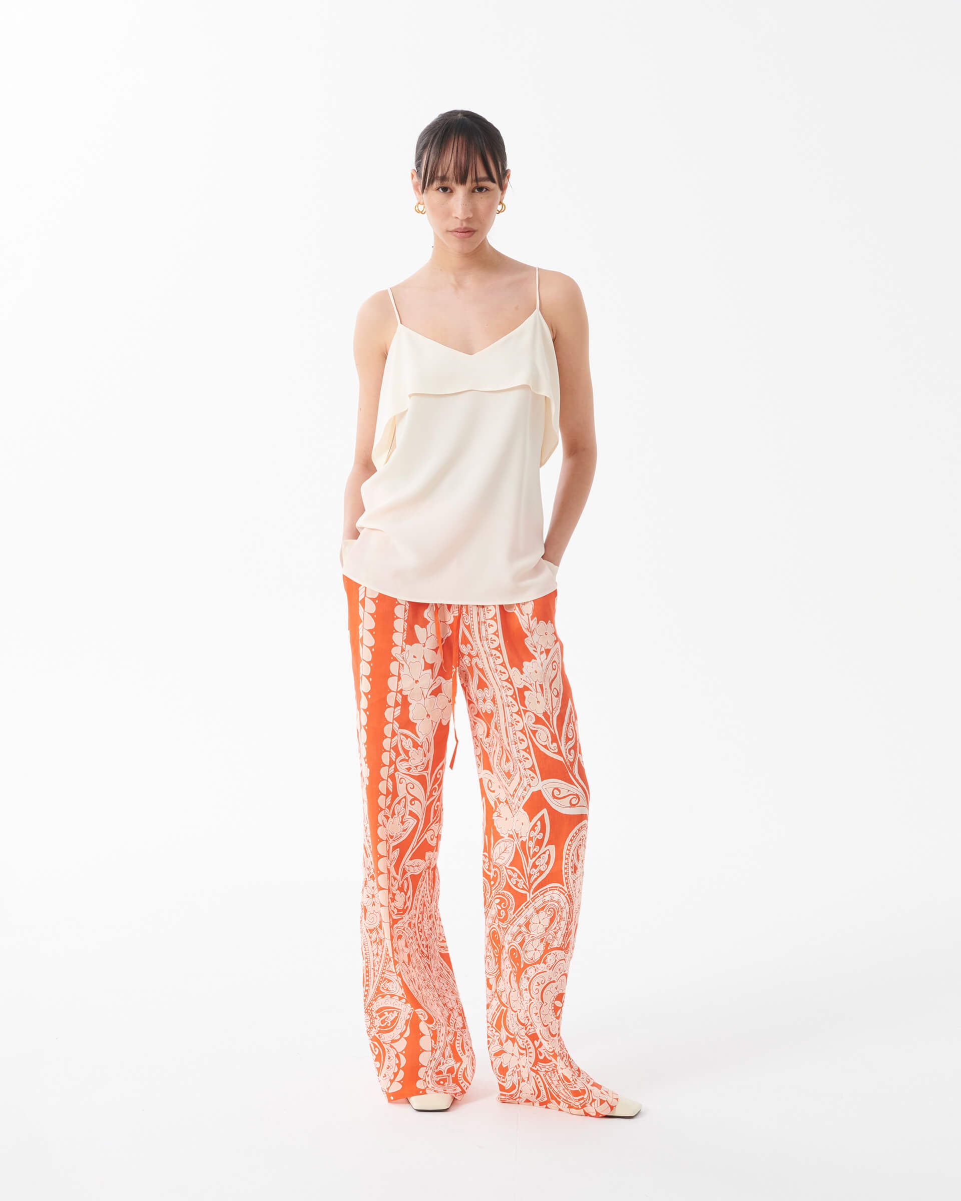 パンツ A FERRETTI Orange Cotton Palazzo Pant パンツ A FERRETTI Orange Cotton Palazzo Pant $_57.JPG?set_id