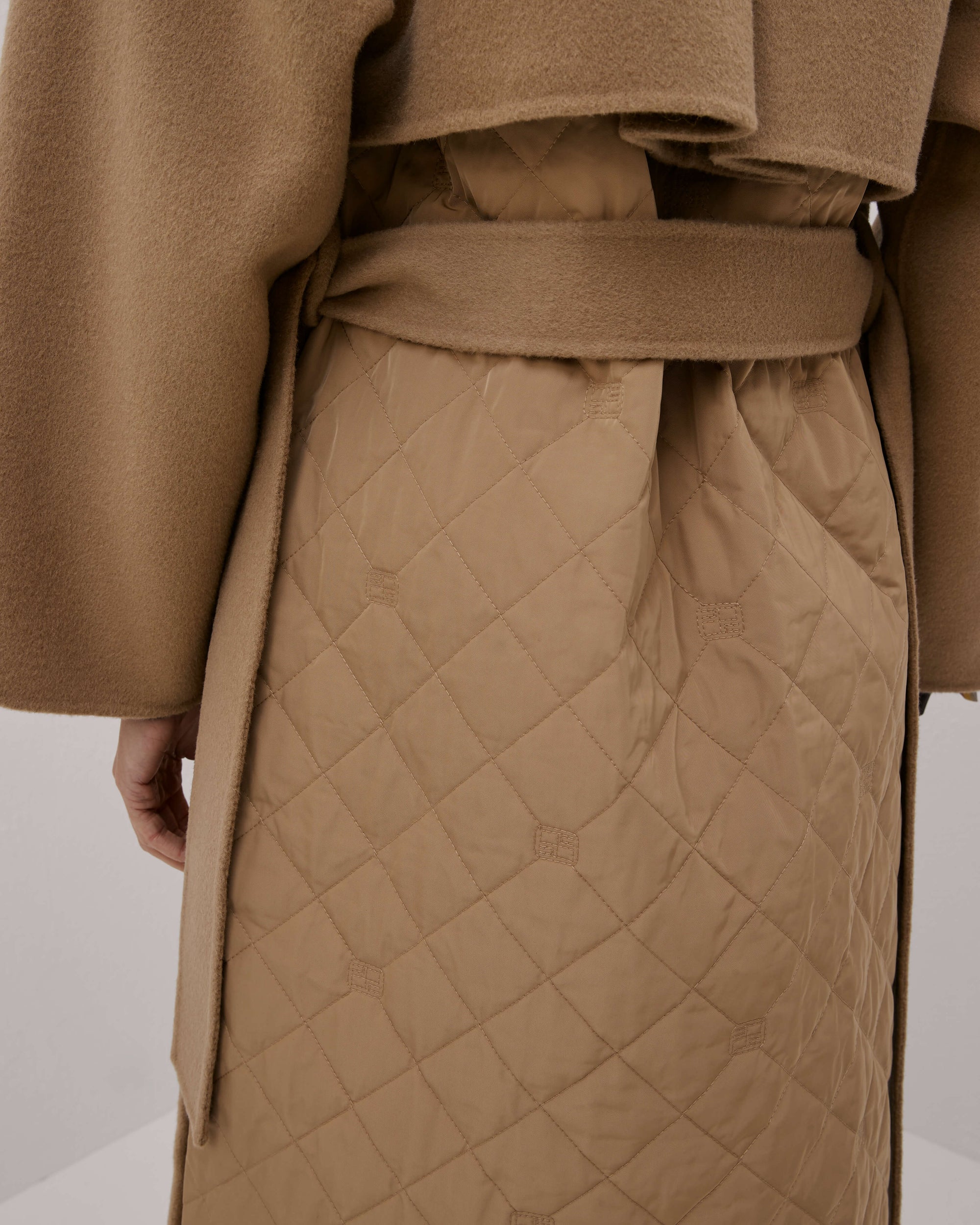 Trench Coat In Double Fabric And Quilt