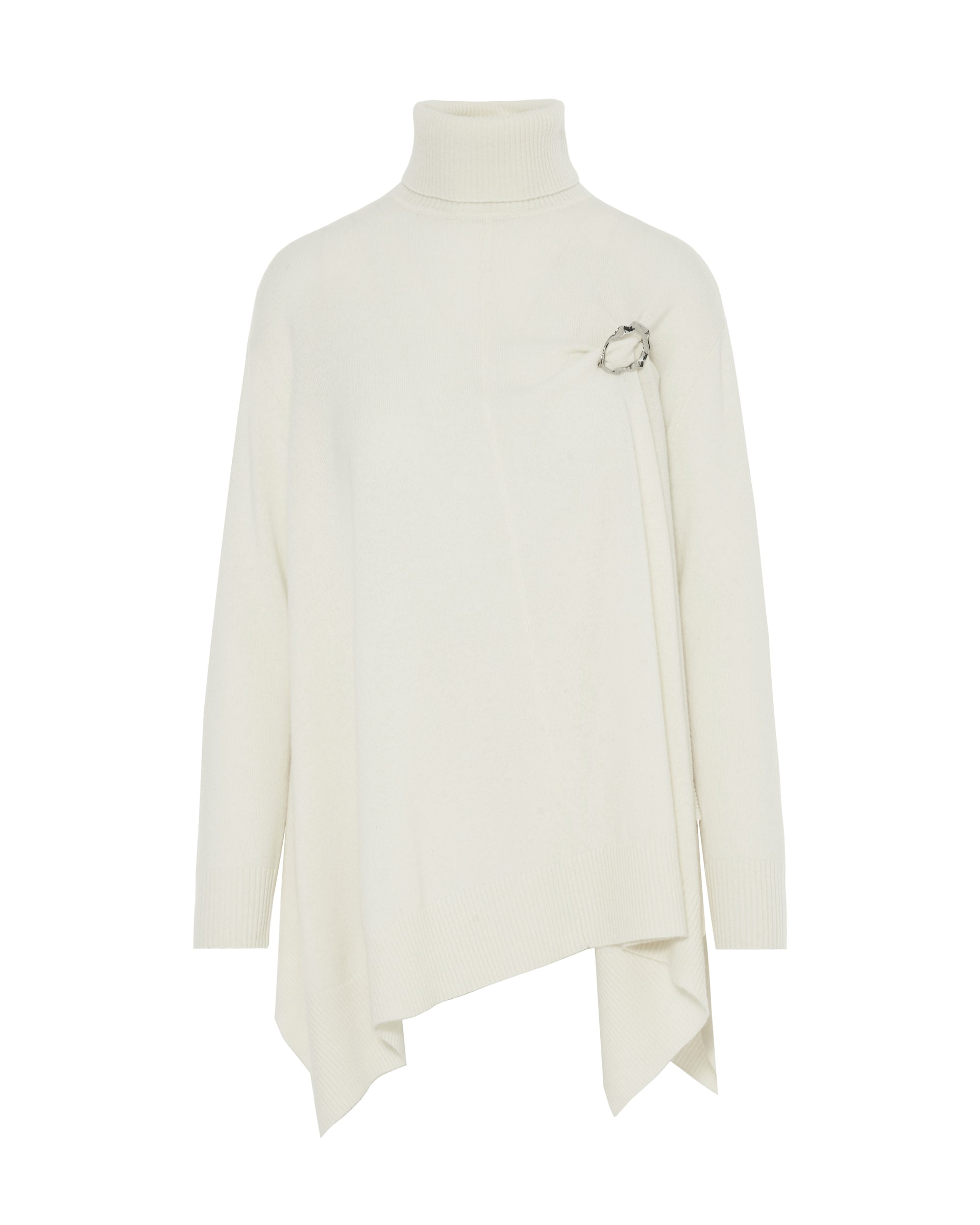 Jumper Of Cashmere Blend With Brooch