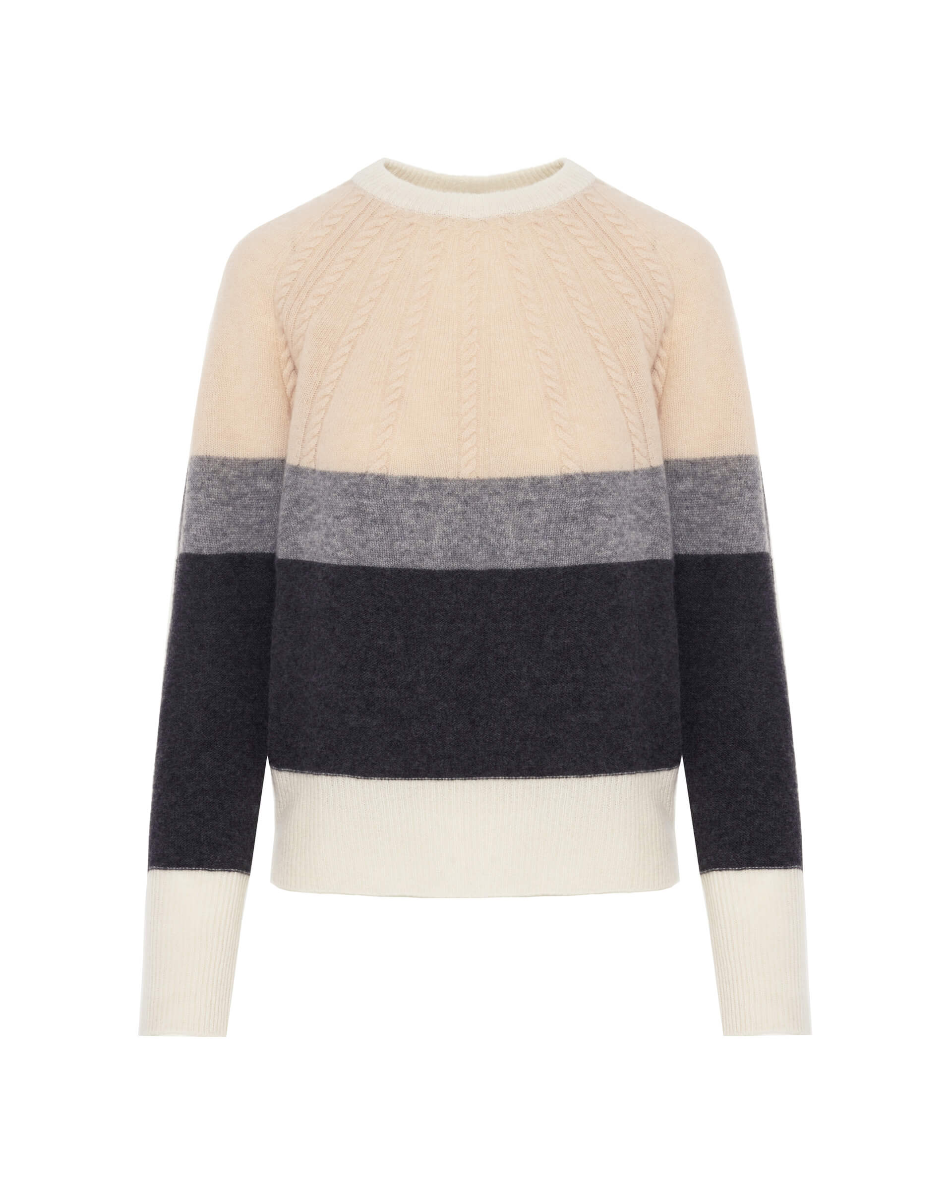 Jumper With Stripes And Braids
