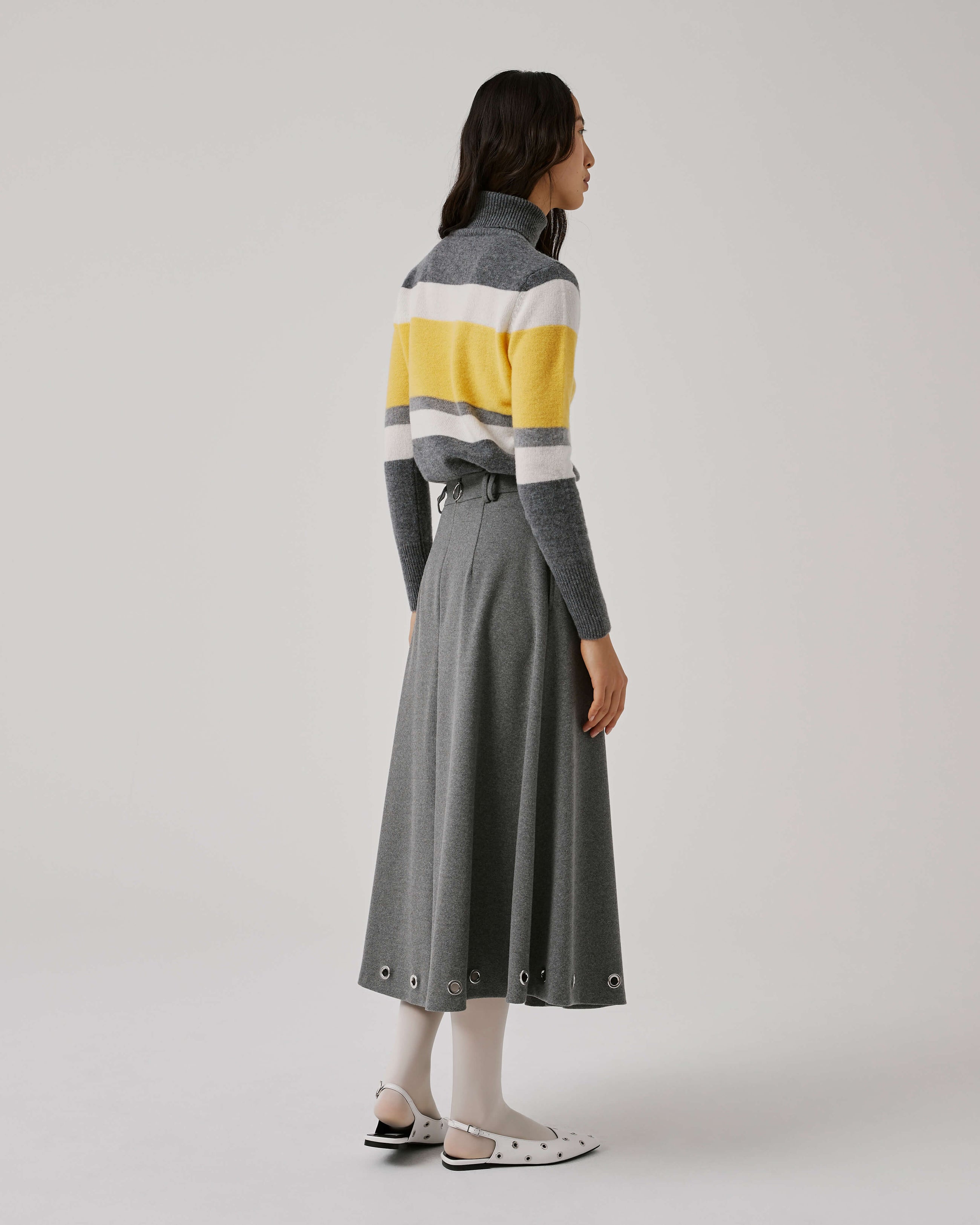 Flared Skirts With Metal Eyelets