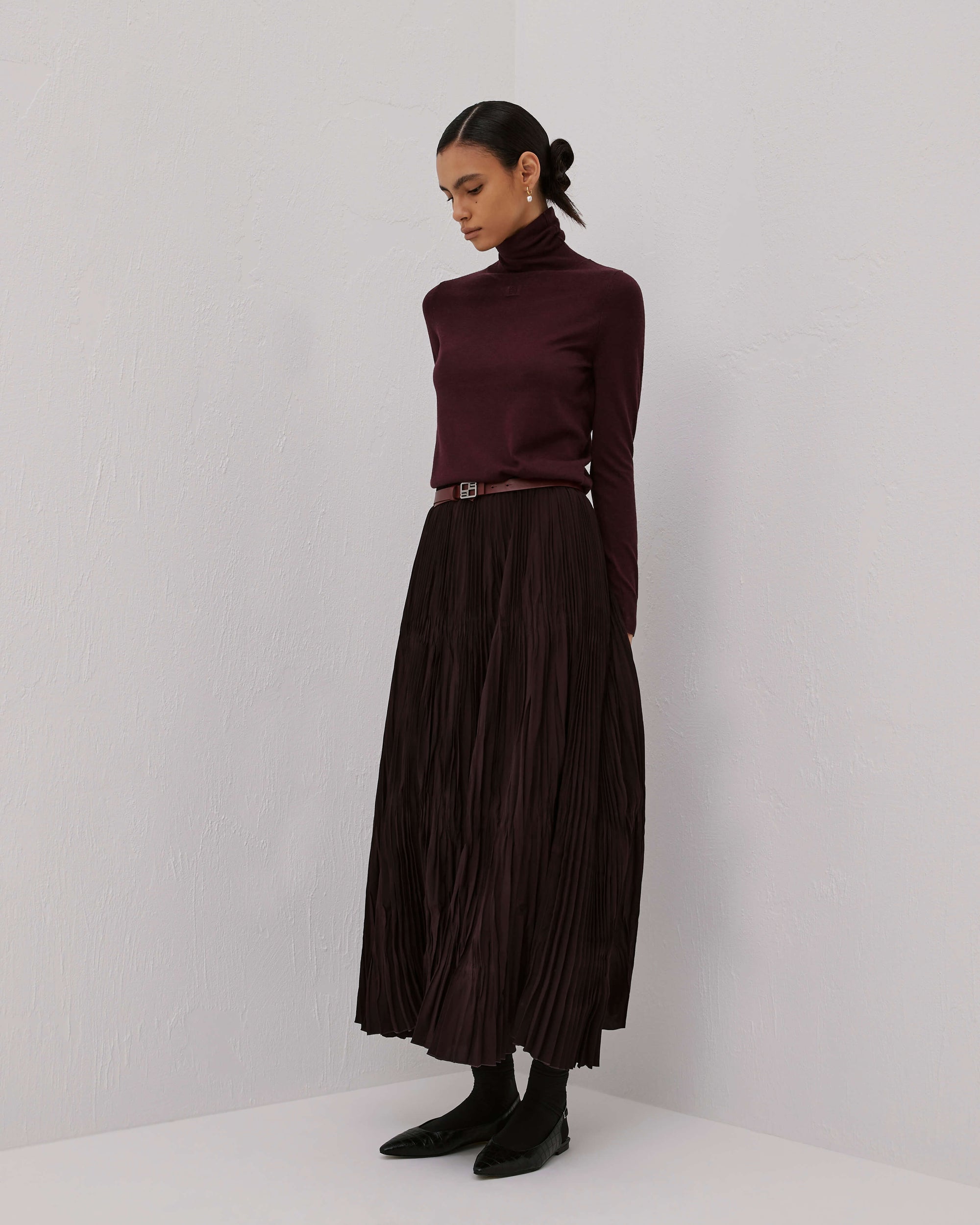 Skirt With Creased Pleating
