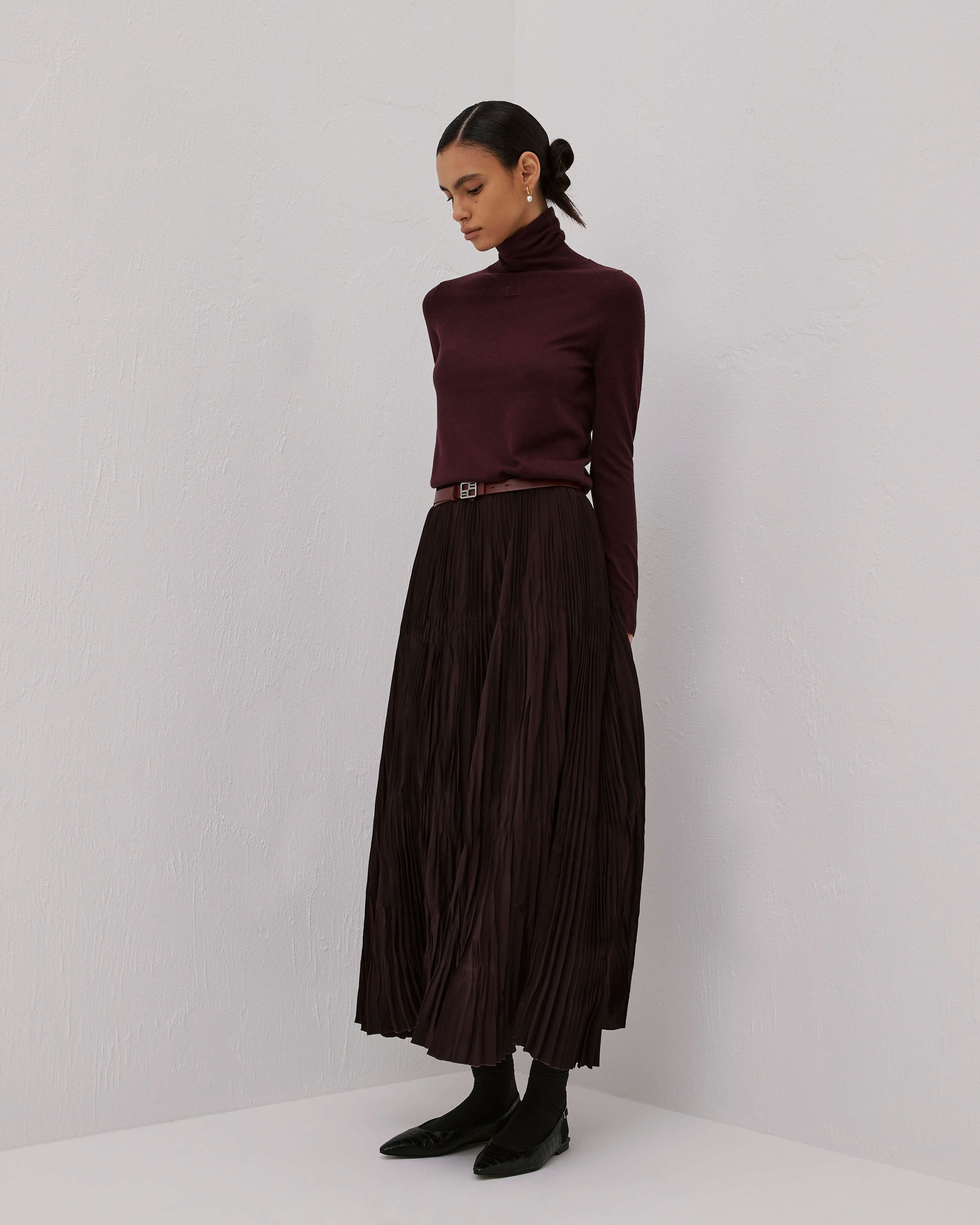 Skirt With Creased Pleating
