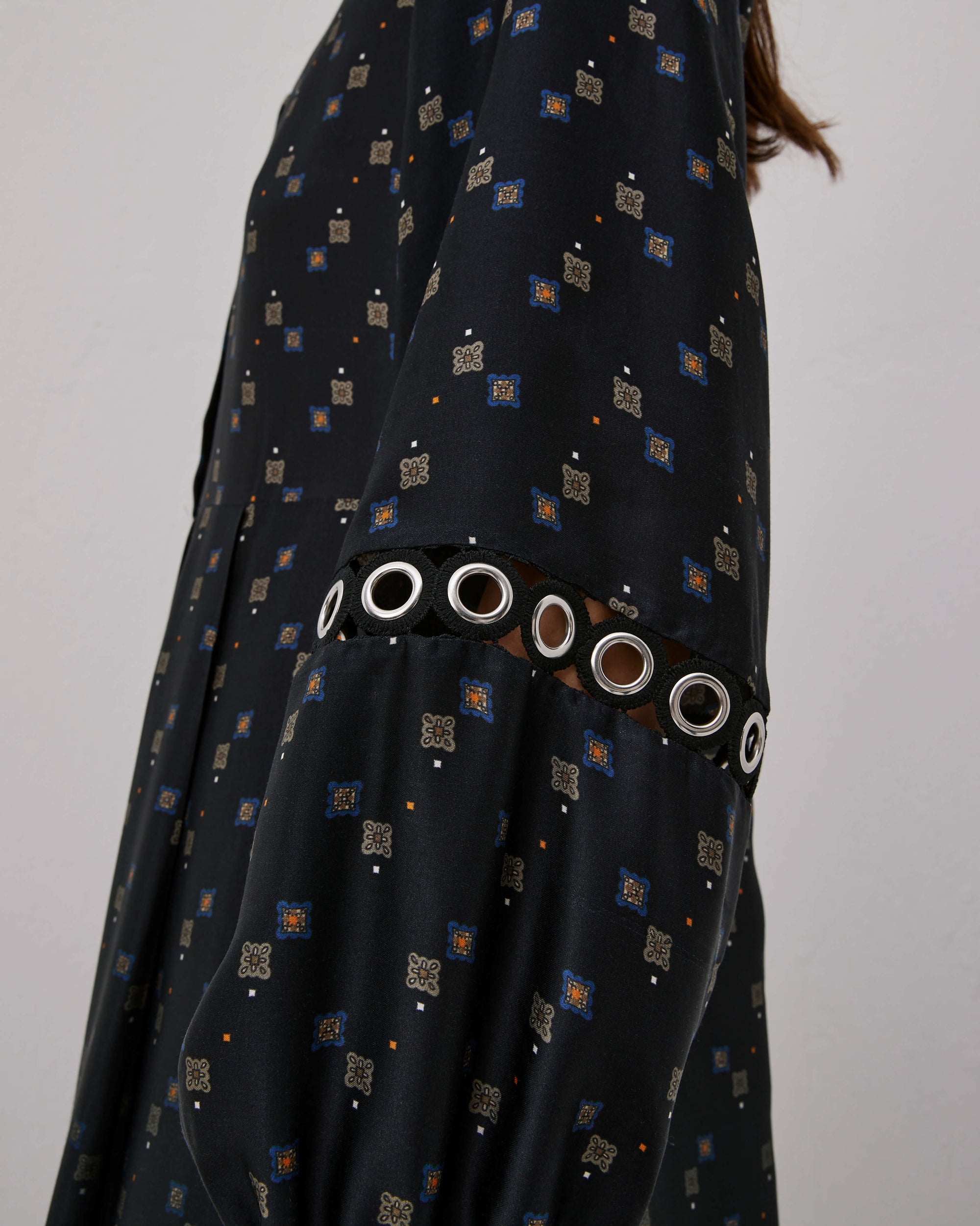 Printed Dress With Pleated Skirt
