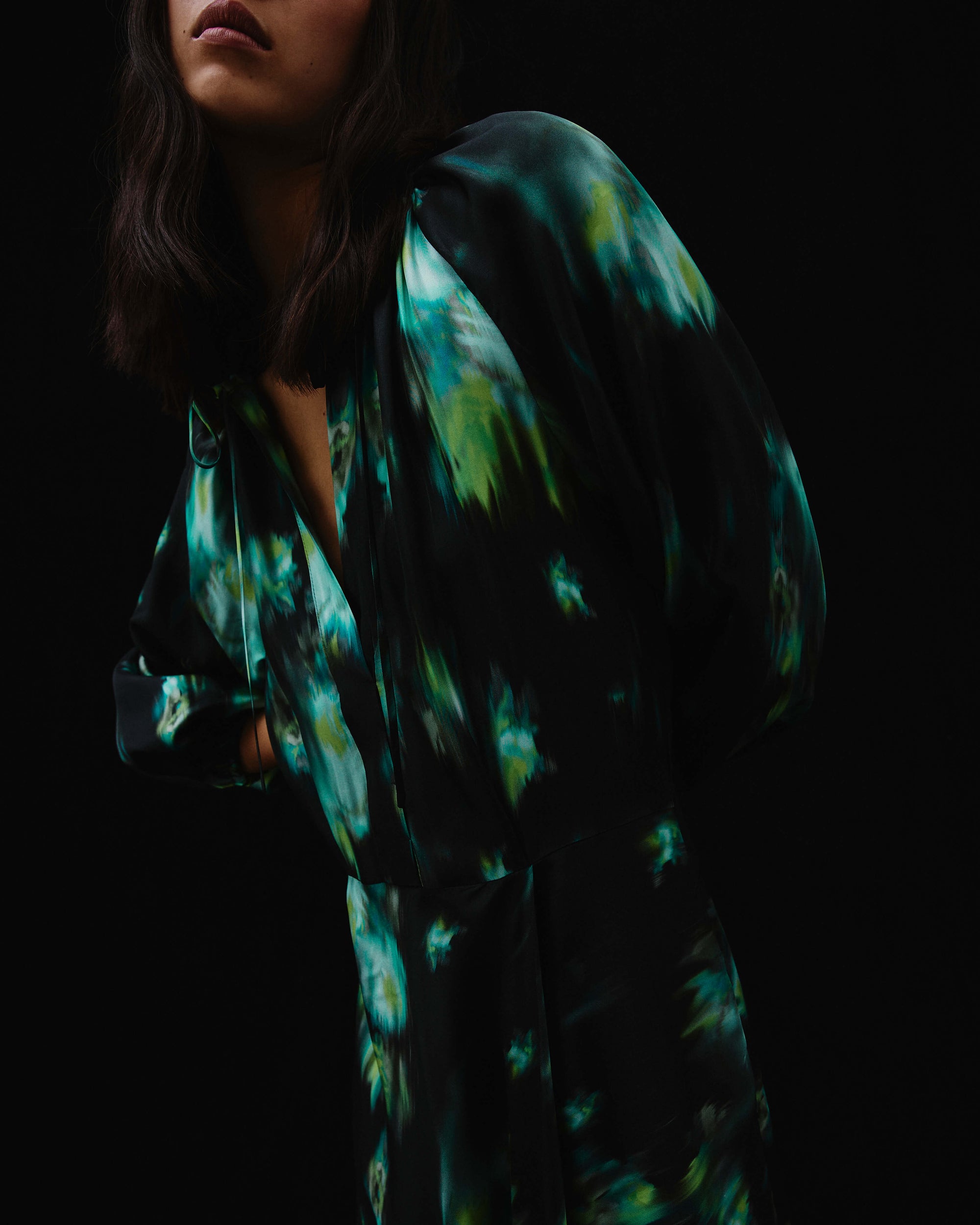 Dress With Chine Print