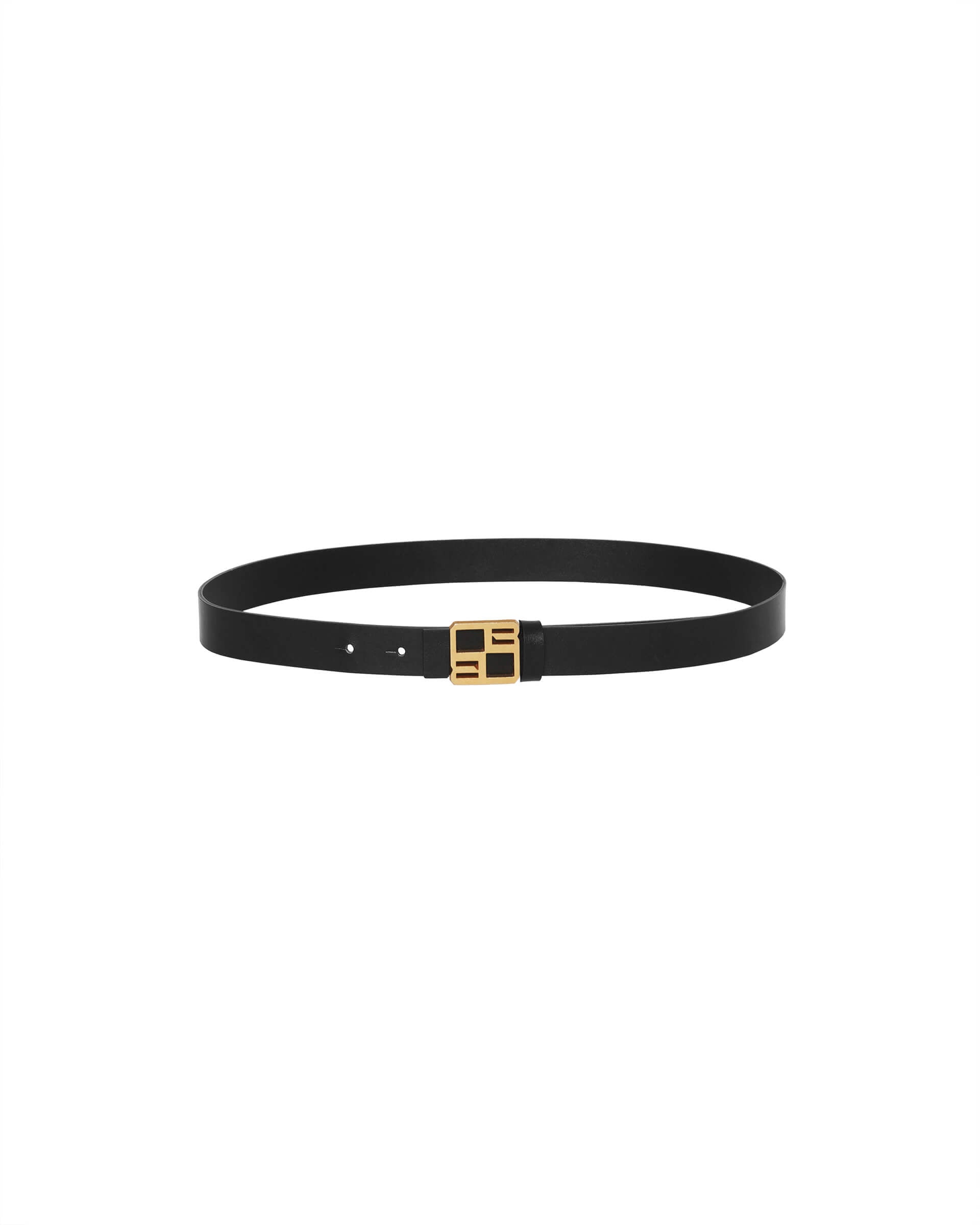 Leather Belt With Logo Buckle
