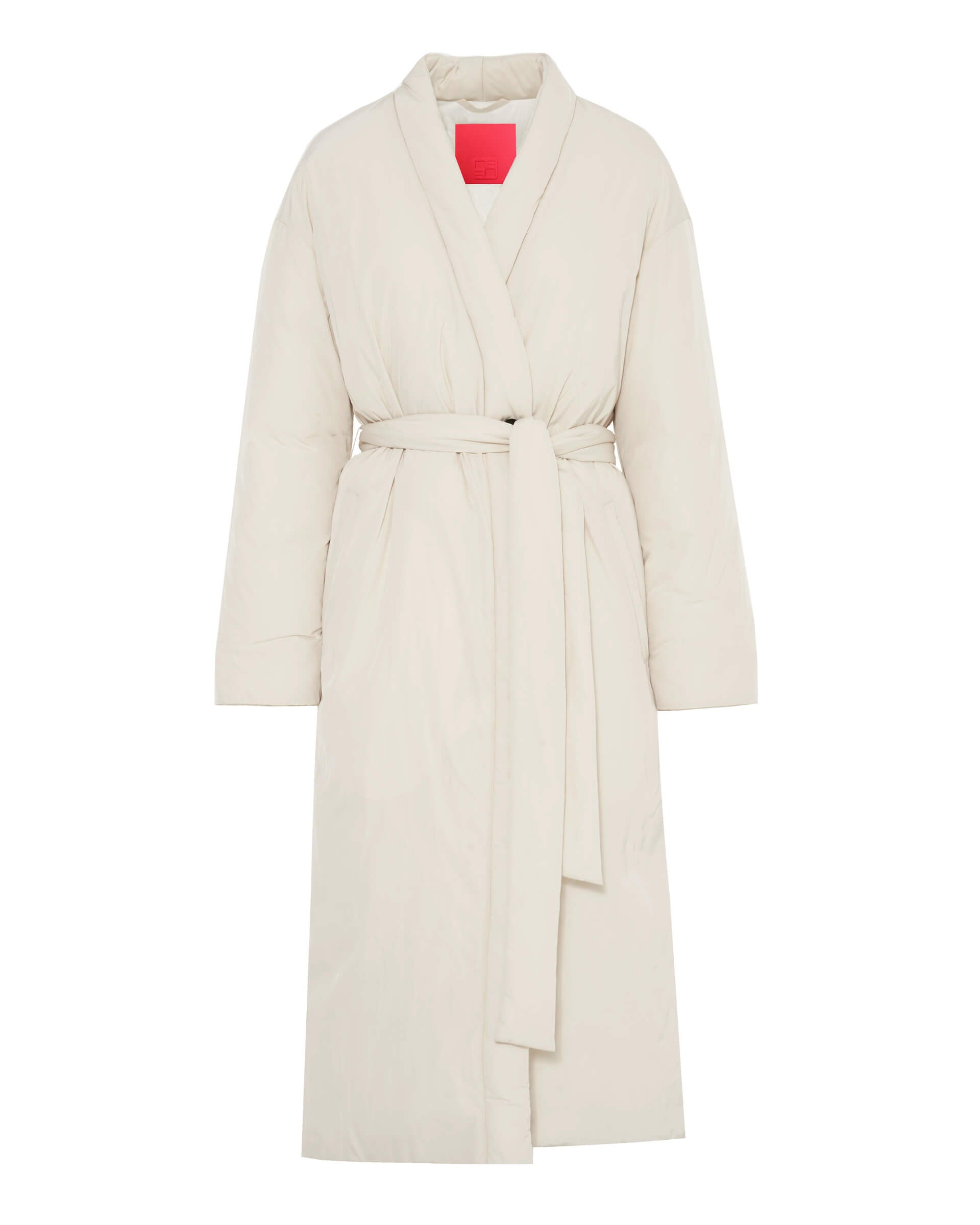 Long Down Jacket With Shawl Neck