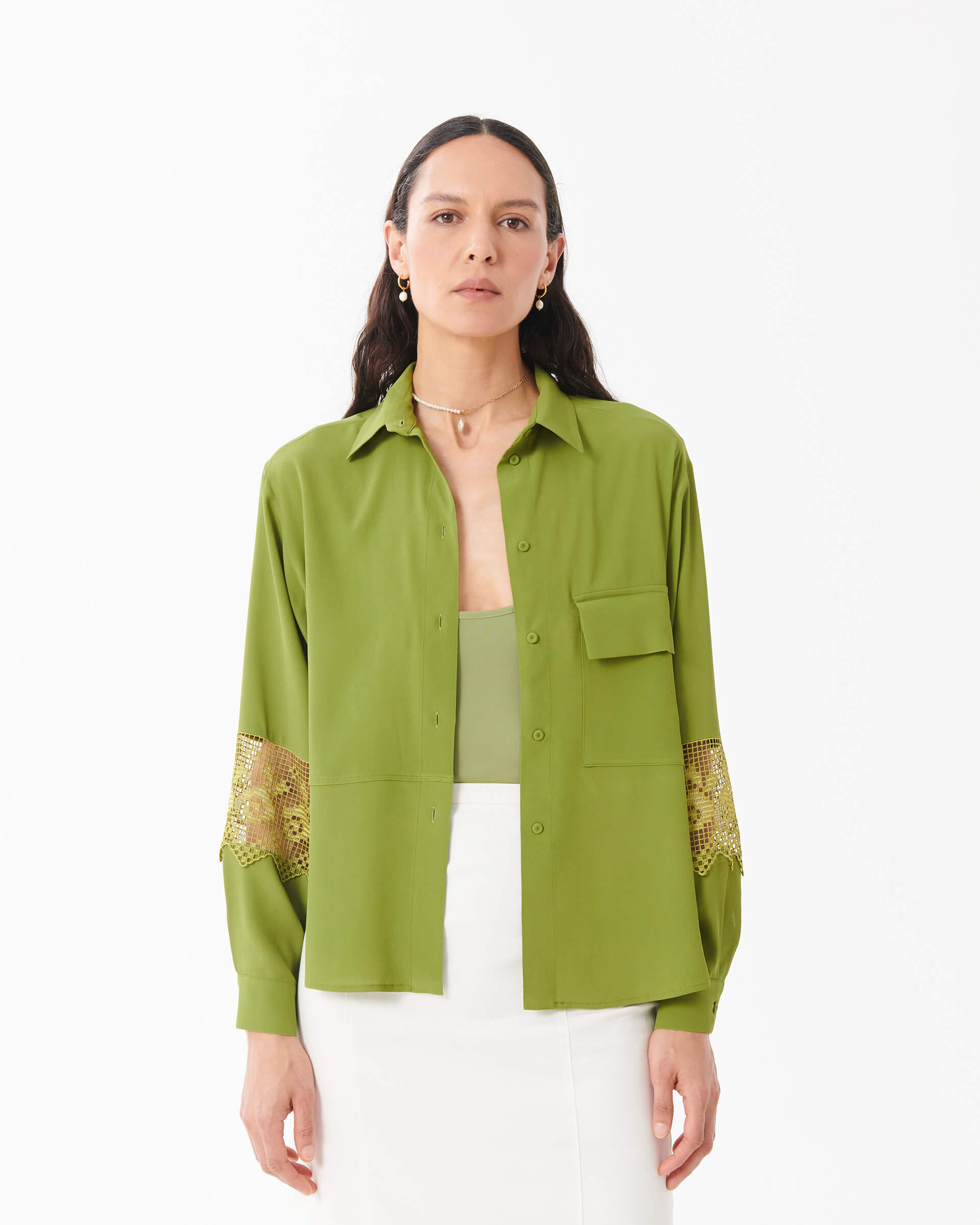 Beatrice .b - Camicia Over in Misto Seta con Pizzo Beatrice .b - Camicia Over in Misto Seta con Pizzo