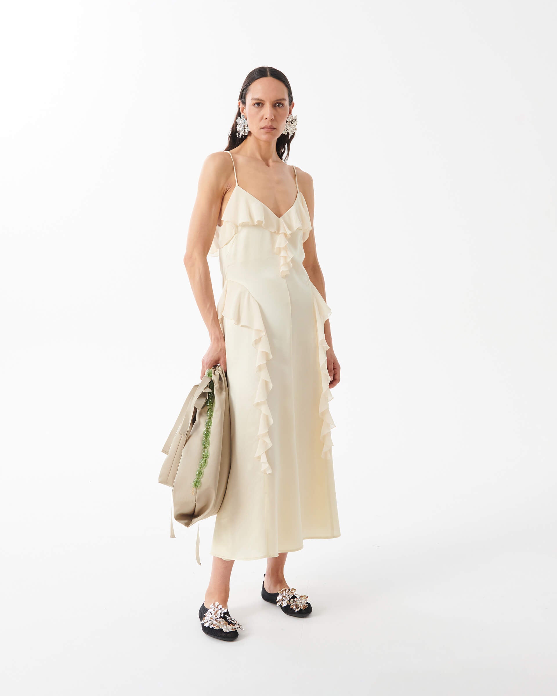 Georgette Slip Dress with Rouches | Beatrice .b Georgette Slip Dress with Rouches | Beatrice .b