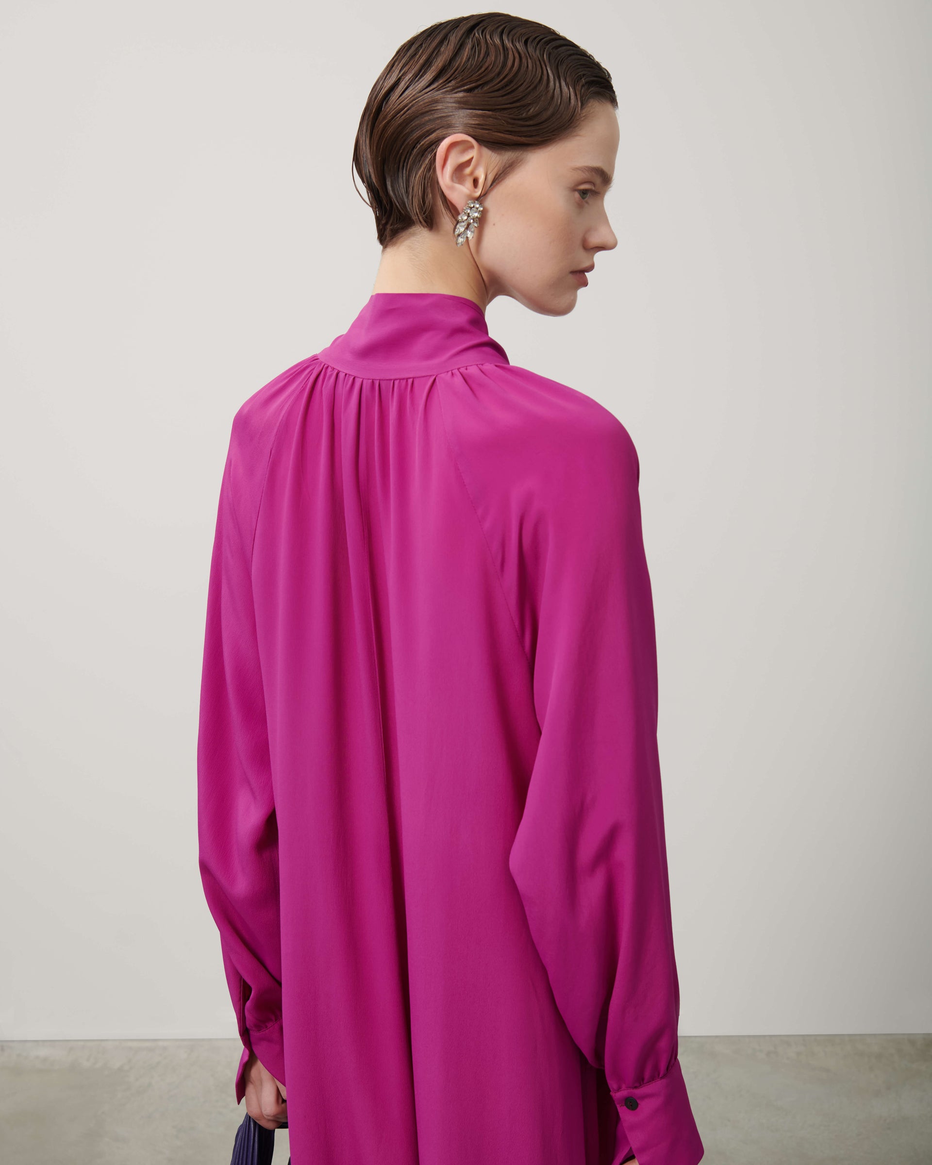 LONG SILK BLEND DRESS