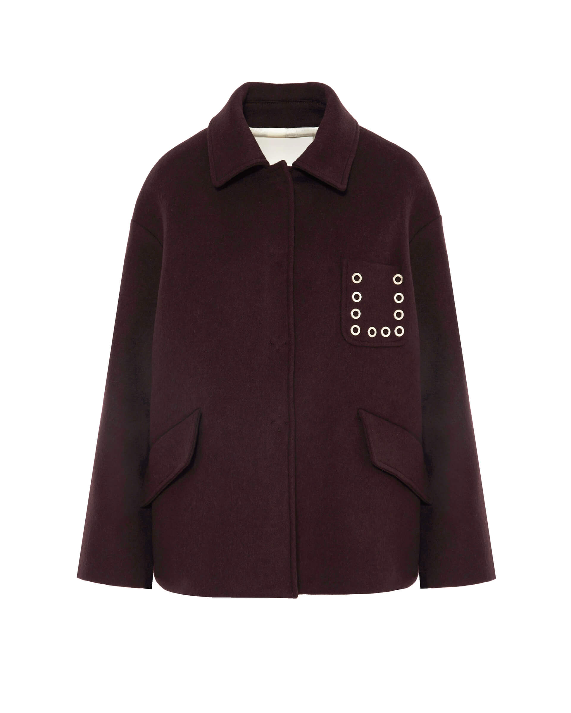 Short Coat With Pocket With Metal Eyelets