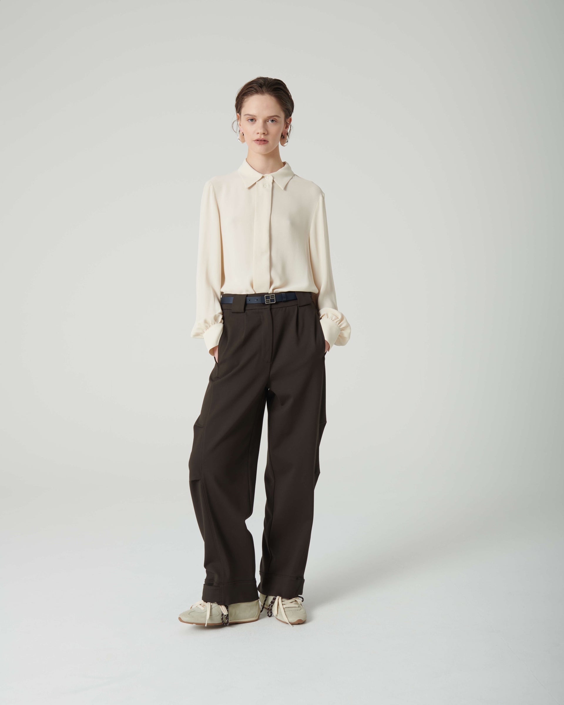BALOON PANTS IN MILANO STITCH