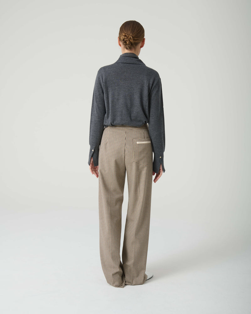 PALAZZO PANTS IN MICRO CHECK