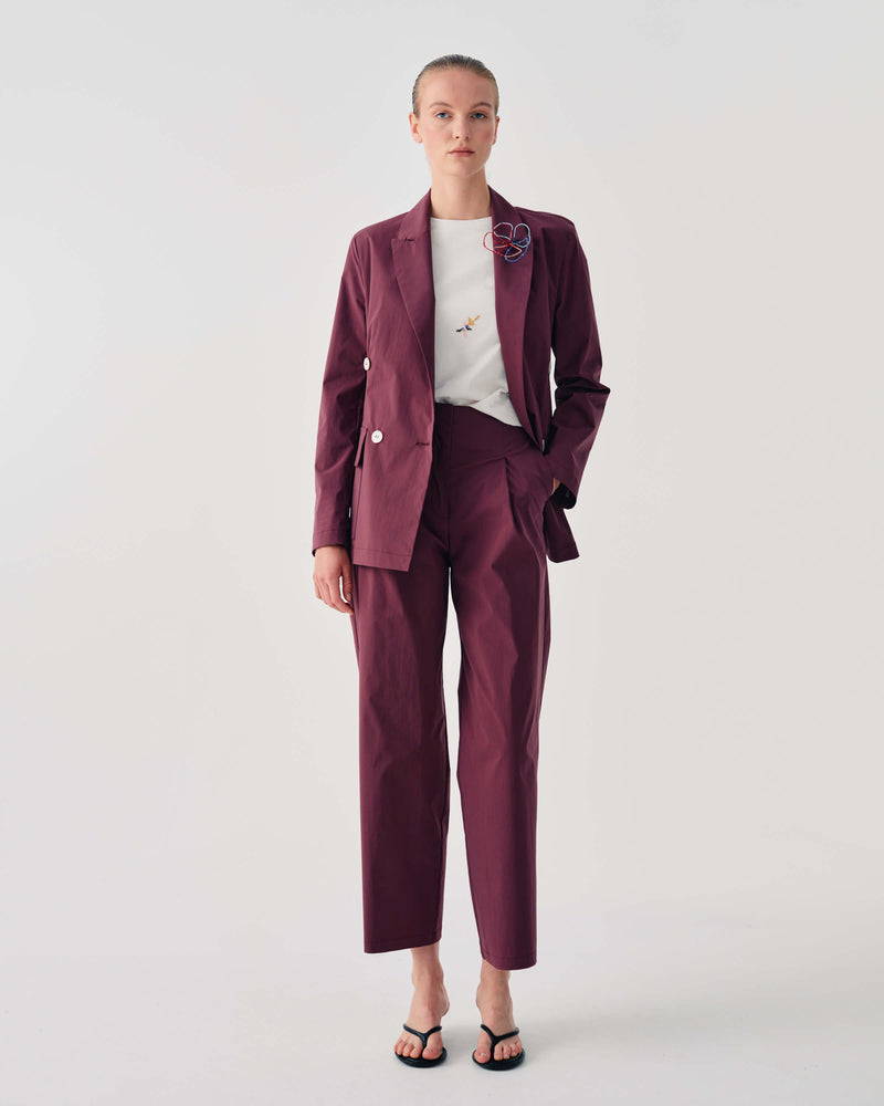 PLEATED ANKLE-LENGTH PANTS