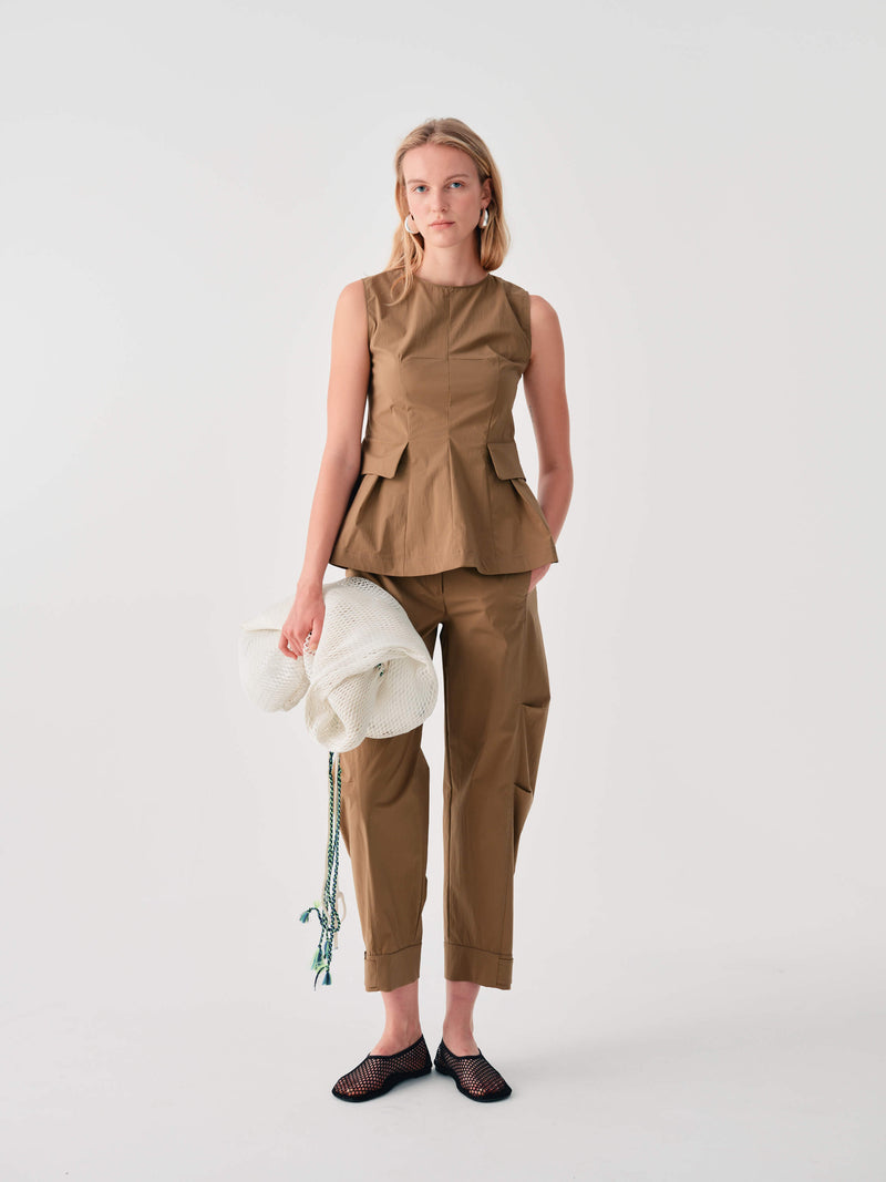 CROPPED BARREL TROUSERS