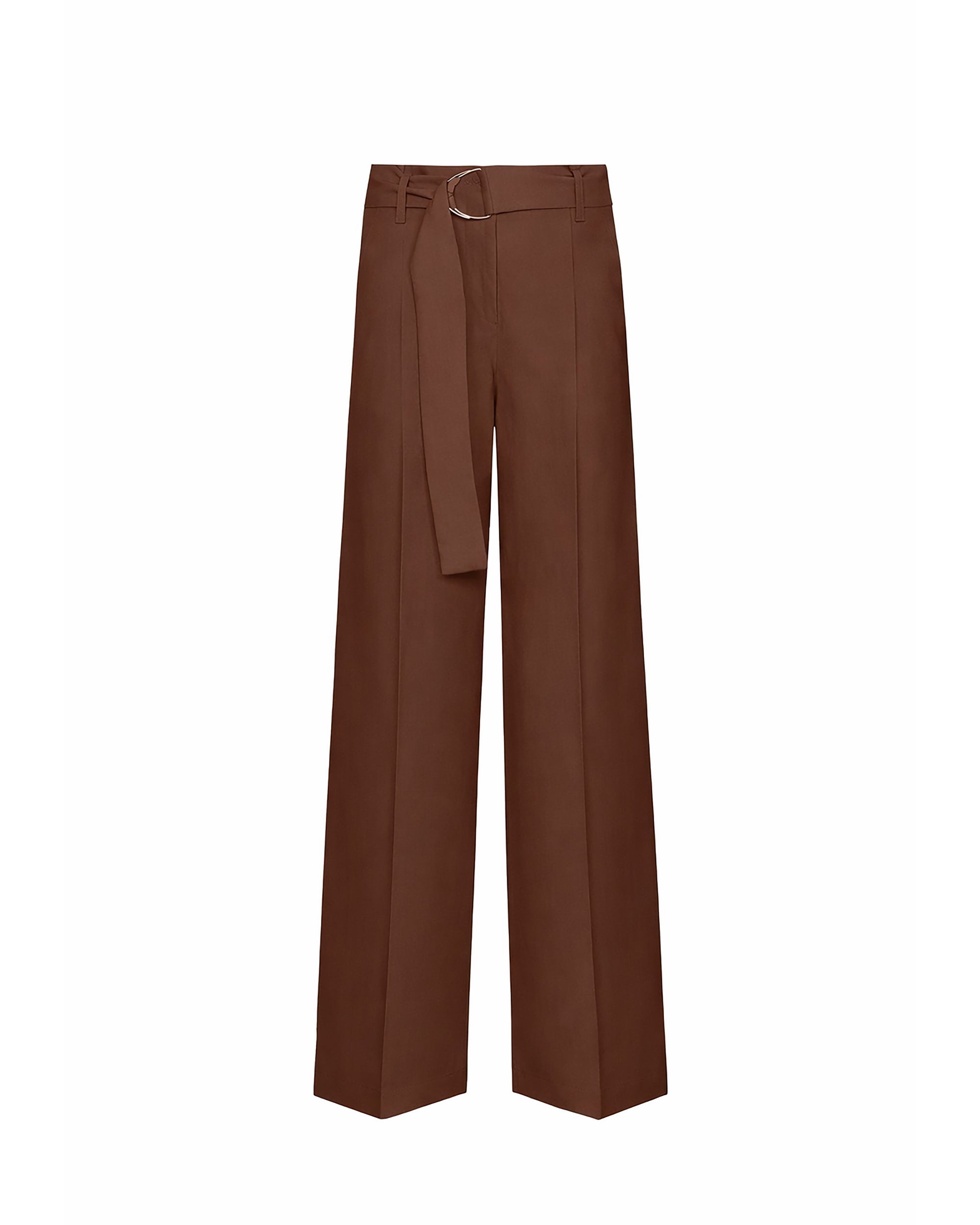 PANTALONI A GAMBA LARGA CON CINTURA AD ANELLO