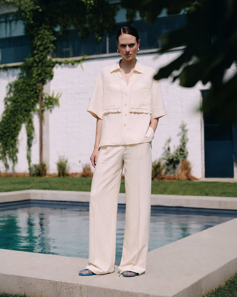 WIDE-LEG TROUSERS WITH RING BELT