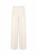WIDE-LEG TROUSERS WITH CONTRAST WAISTBAND