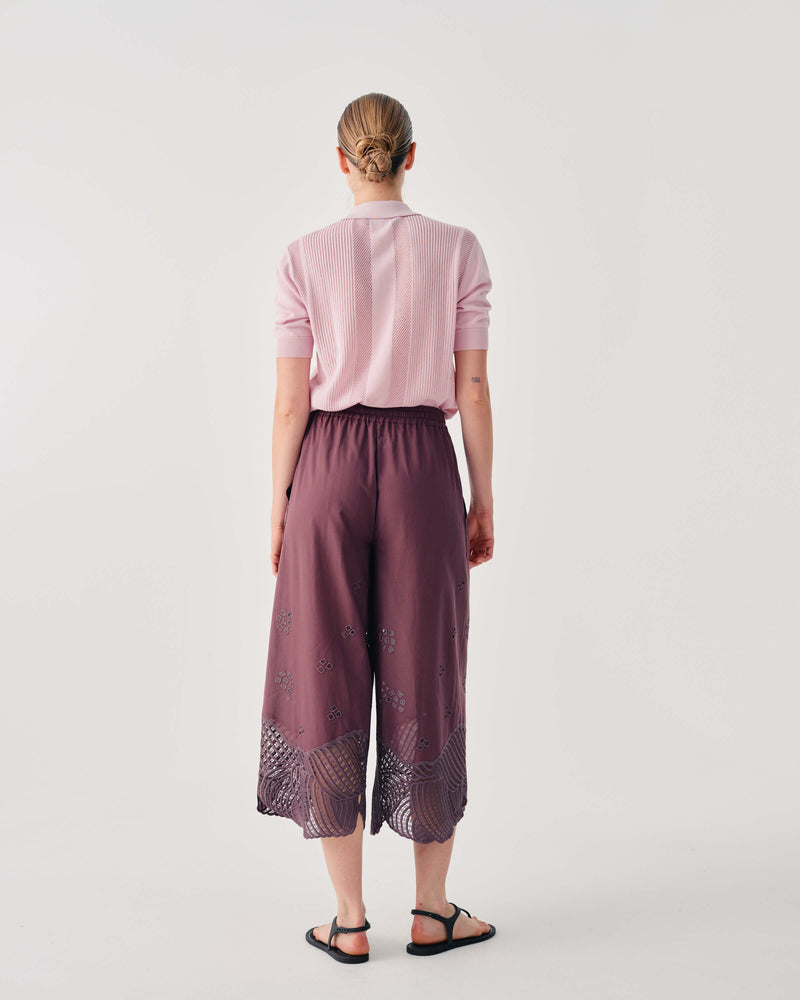 WIDE-LEG TROUSERS WITH HAND-MADE EMBROIDERY