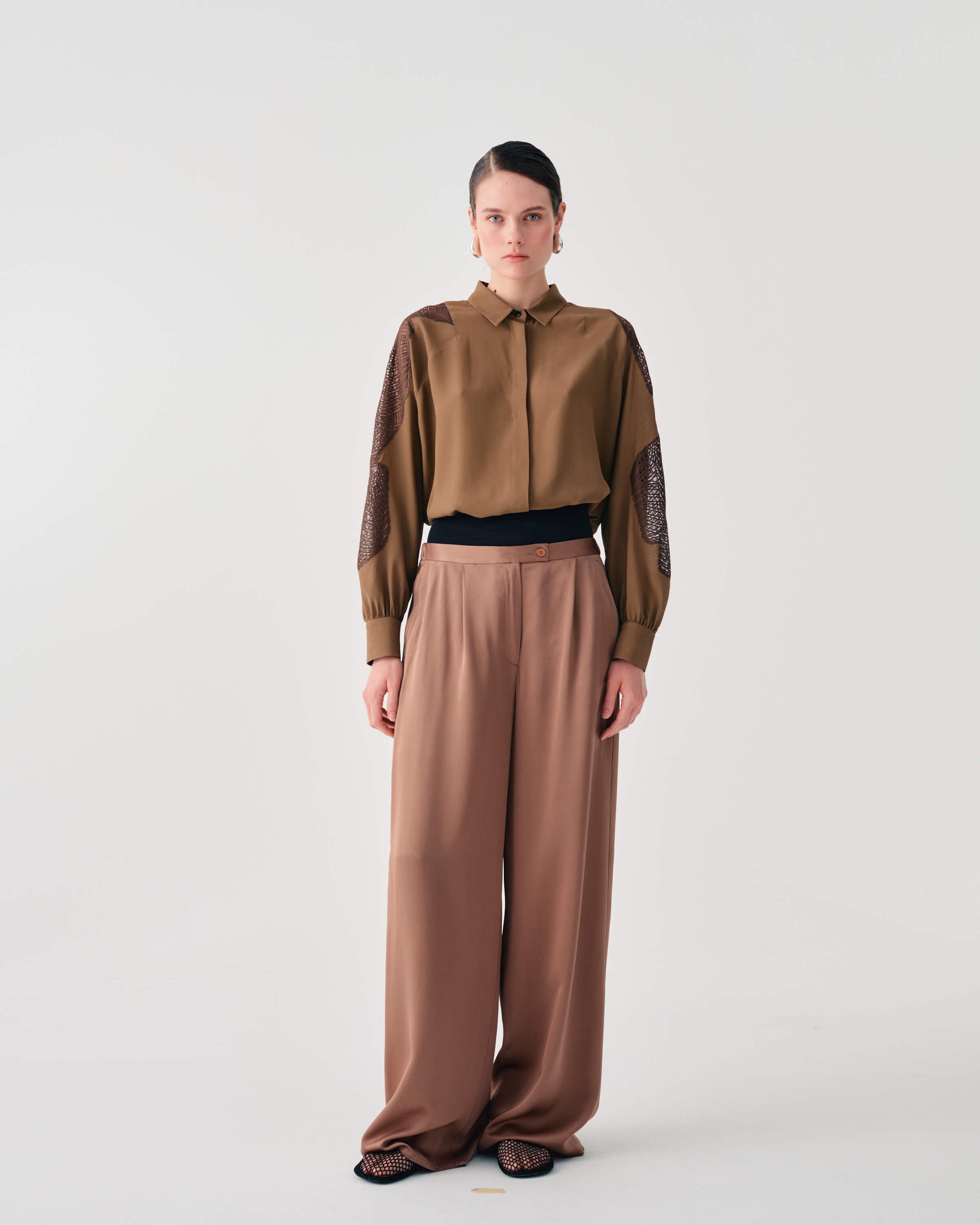 PALAZZO TROUSERS WITH PLEATS