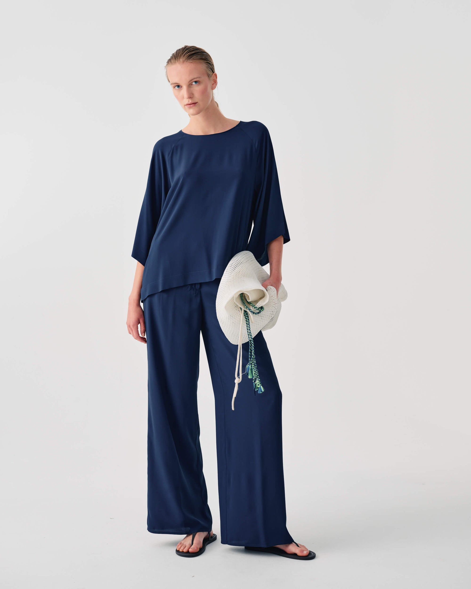 PALAZZO TROUSERS IN SILK BLEND