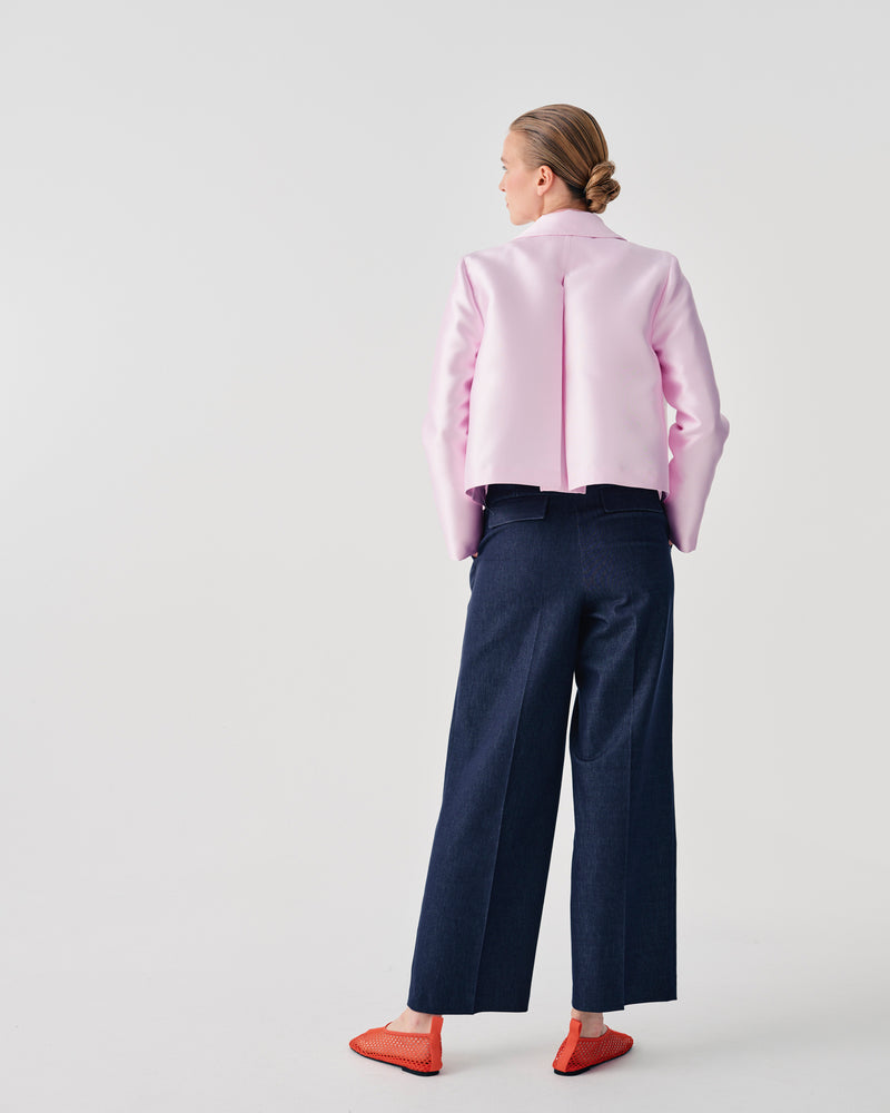 PALAZZO JEANS WITH PLEATS