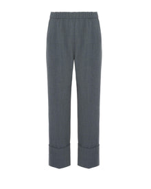 grey straight trousers with turn-up