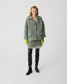 short jacquard wool peacoat