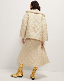 short quilted pea coat