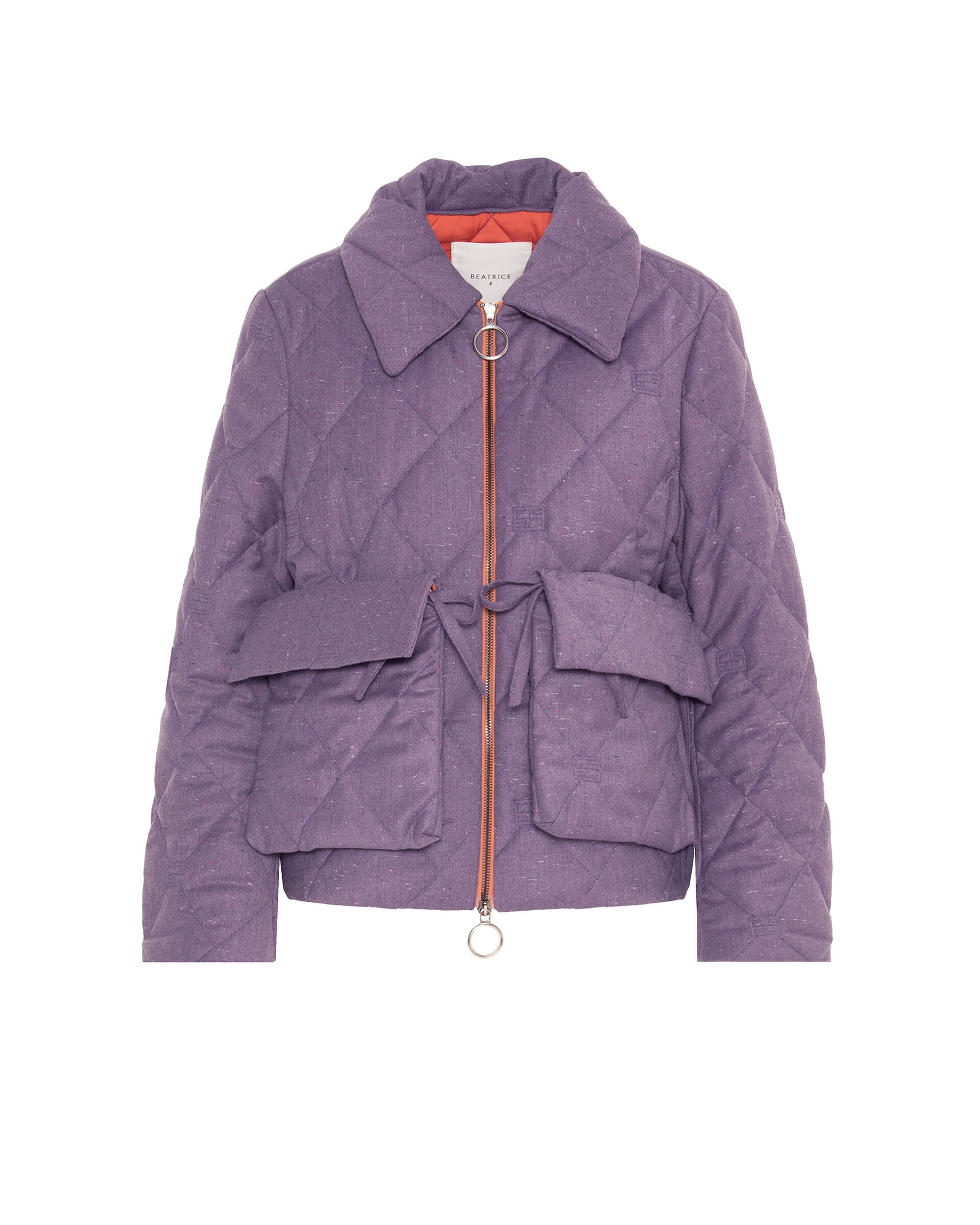 lilac quilted jacket with maxi pockets