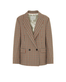 checked double-breasted jacket