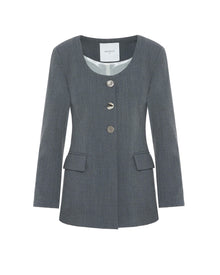 slim jacket with round collar