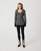 slim jacket with round collar