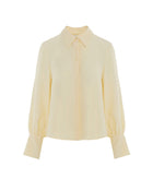 yellow blended silk shirt