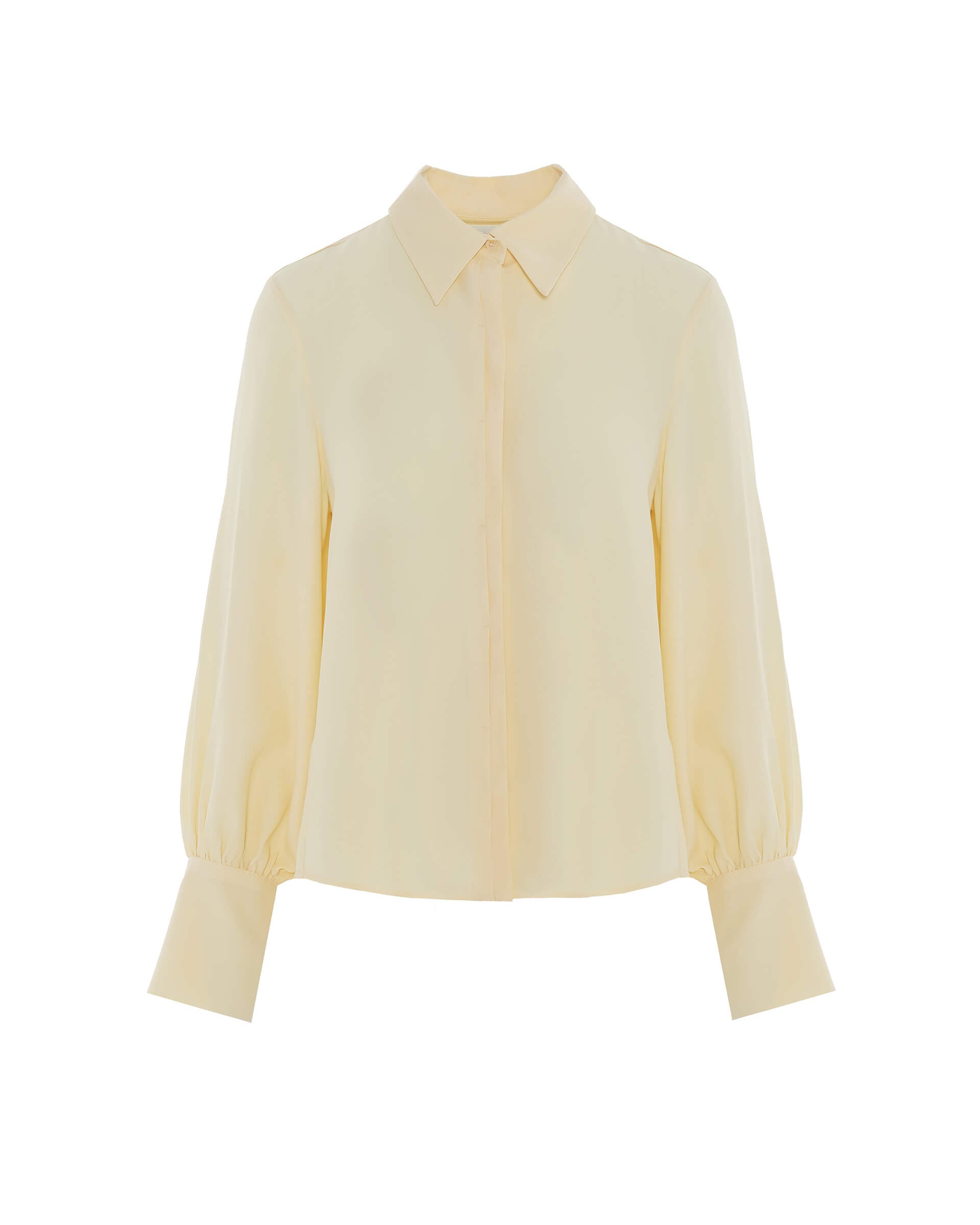 yellow blended silk shirt