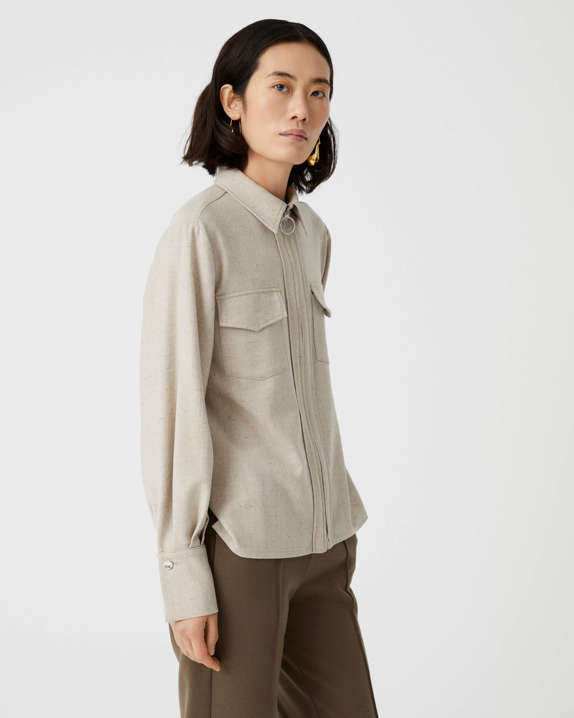 beatrice b wool shirt with zipper+23FA4068NATIVE_123