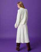 white wool skirt with marquetry