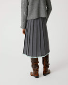 gored skirt with striped bottom