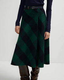 round checked wool skirt