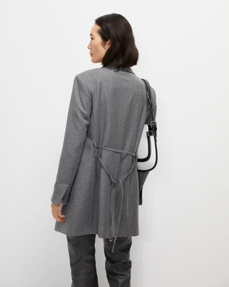 knop-yarned wool robe manteau dress