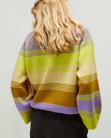 striped sweater with patches