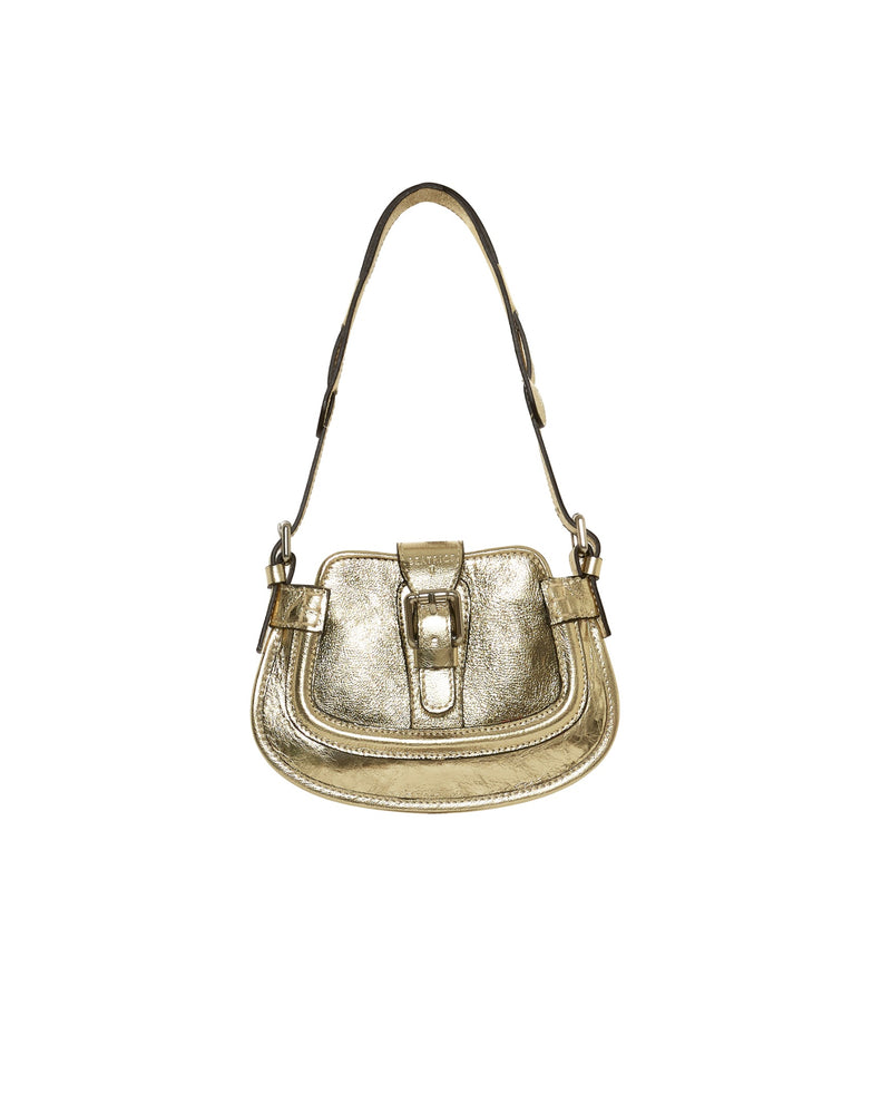 gold mini saddle bag