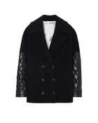 Pea Coat With Quilted Inserts