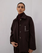 Short Coat With Pocket With Metal Eyelets