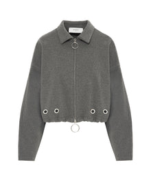 Bomber Jacket With Metal Eyelets