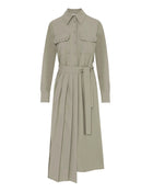 Shirt Dress With Panel With Flat Pleats
