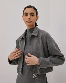 Bomber Jacket With Metal Eyelets